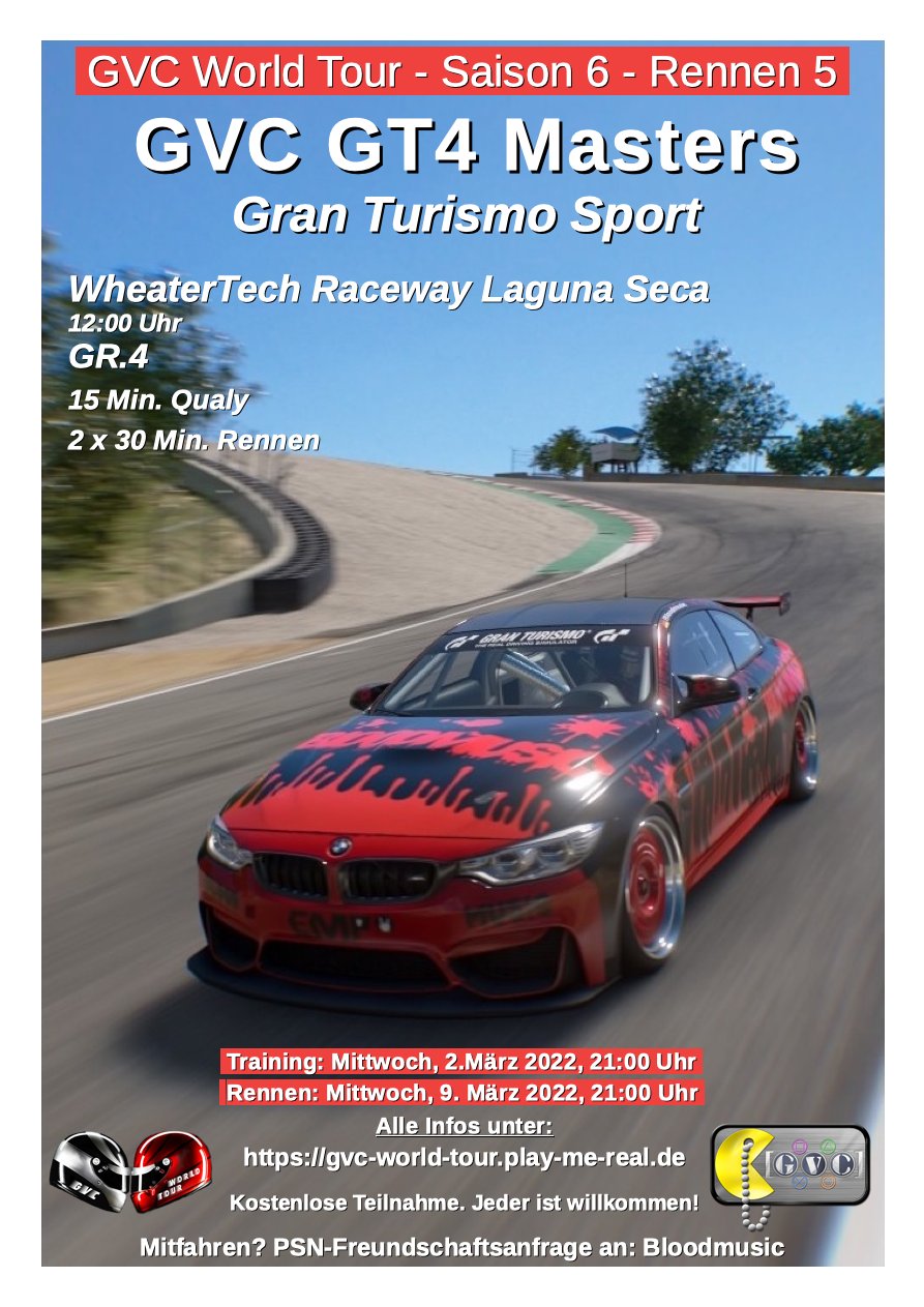 Saison 6 - Rennen 5 - GVC GT4 MASTERS - WHEATERTECH RACEWAY LAGUNA SECA - GR.4