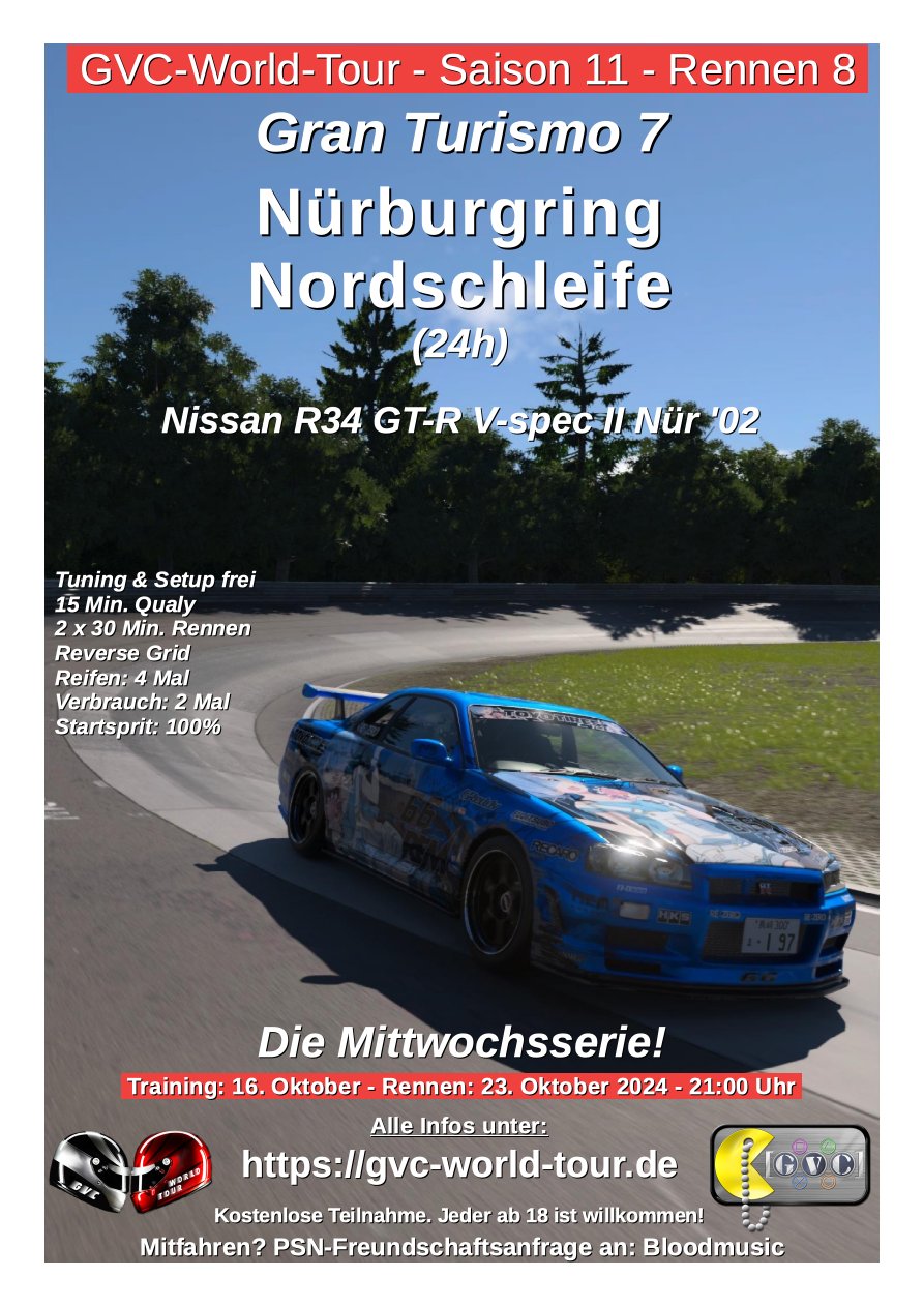 Saison 11 - Rennen 8 - Nürburgring Nordschleife (24h) - Nissan R34 GT-R V-spec II Nür '02